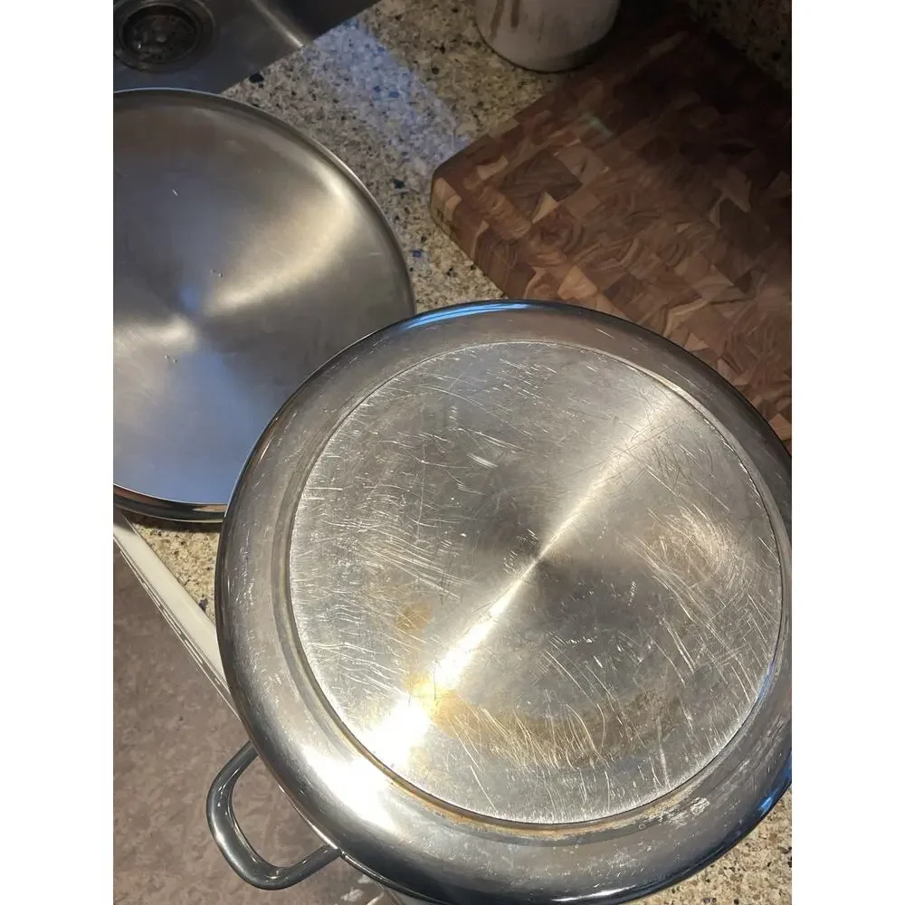 Vintage Revere Ware 16 Qt Stock Pot w/Lid Stainless Steel Copper Bottom Clinton - Picture 8 of 9